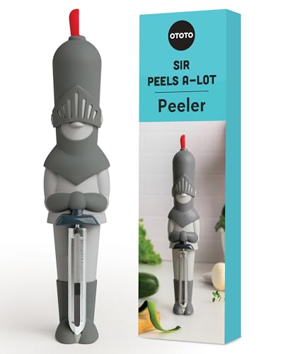 NEW!! OTOTO Sir Peels A-Lot Medieval Knight Vegetable Peeler - Swivel Vegetable Peelers for Kitchen, Cute Kitchen Gadgets, Kitchen Gifts, Potato, Veggie, Fruit Peeler, Cute Kitchen Accessories