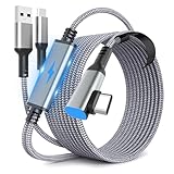 MS.CLEO Link Cable for Meta/Oculus Quest 3s/3/2, 16FT Charging Cable Link, Connects Quest 3s and PC, 3 in 1 USB C Charging While Playing All Day, Providing Sufficient Power for VR Headsets (16FT)